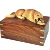 Golden Retriever dog figurine cremation memorial urn