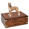 Great Dane dog figurine cremation memorial urn, engraved wood