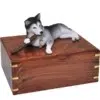 Husky dog figurine cremation memorial urn