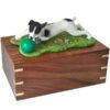 Jack Russell Terrier dog figurine cremation memorial urn