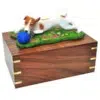 Jack Russell Terrier dog figurine cremation memorial urn