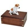 Jack Russell Terrier dog figurine cremation memorial urn