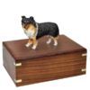 Sheltie dog figurine cremation memorial urn