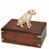 Yellow Labrador Retriever dog figurine cremation urn