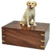 Yellow Labrador Retriever dog figurine cremation urn