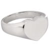 Bold Heart Memorial Cremation Ring, no engraving, sterling silver