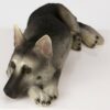 Silver & black german shepherd memorial dog figurine