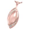 Double Tear Stone cremation memorial pendant, 14k rose gold 3195