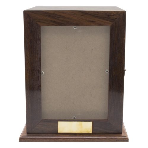 Large wood photo urn with free engraving, no picture