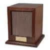 Rosewood wood cremation urn with photo holder