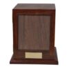 Rosewood wood cremation urn with photo holder, no photo