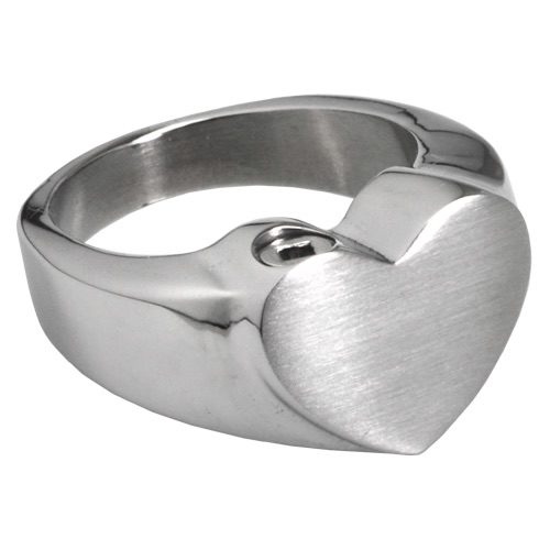 Premium Stainless Steel Bold Heart Cremation Ring memorial jewelry