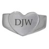 Premium Stainless Steel Bold Heart Cremation Ring memorial jewelry, front view, engraving