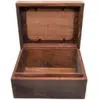 Wood memory chest pet photo urn, lid open