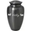 Classic gray cremation urn, brass, large size, engraved