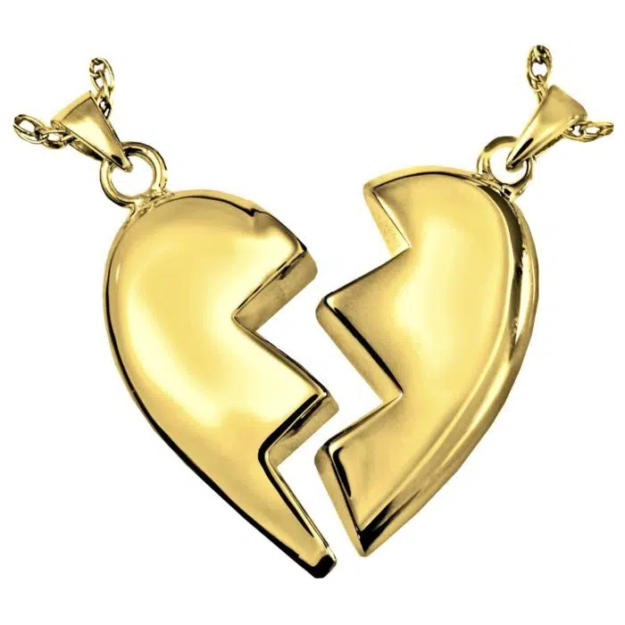 Companion heart memorial cremation pendant, gold, 3087