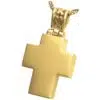 Cross with filigree bail memorial cremation pendant, gold