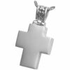 Cross with filigree bail memorial cremation pendant, sterling silver