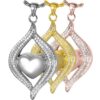 Teardrop Ribbon Heart memorial cremation pendant