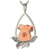 Rose Tear Drop Memorial Cremation Pendant, back