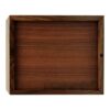 Rosewood pet cremation photo urn with corner inlays, rear view