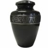 Traditional vase urn for pet ashes, gunmetal color