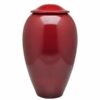 Traditional brass vase pet memorial urn, red color