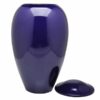 Traditional brass vase pet memorial urn, purple color, open