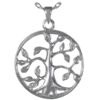 Tree Of Life memorial cremation pendant, sterling silver