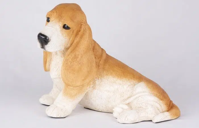 Basset Hound pet dog cremation urn figurine