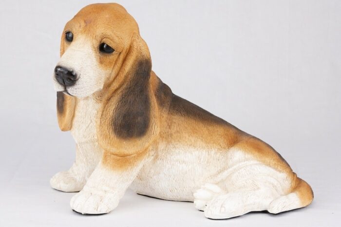 Basset Hound pet dog cremation urn figurine