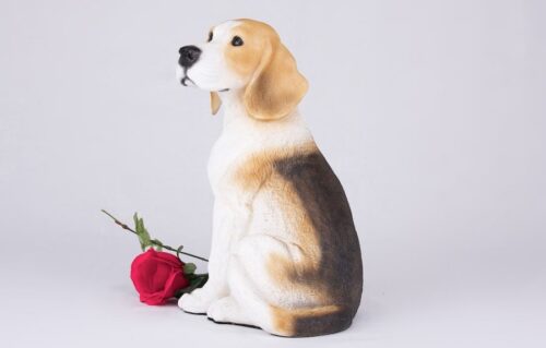 Beagle pet dog cremation urn figurine