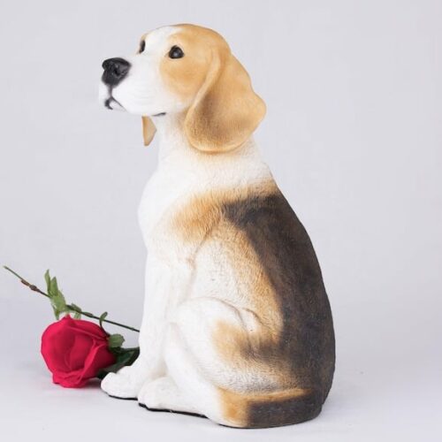 Beagle pet dog cremation urn figurine