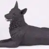 Black German Shepherd pet dog cremation urn figurine