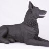 Black German Shepherd pet dog cremation urn figurine