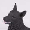 Black German Shepherd pet dog cremation urn figurine, face