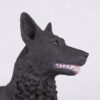 Black German Shepherd pet dog cremation urn figurine, face