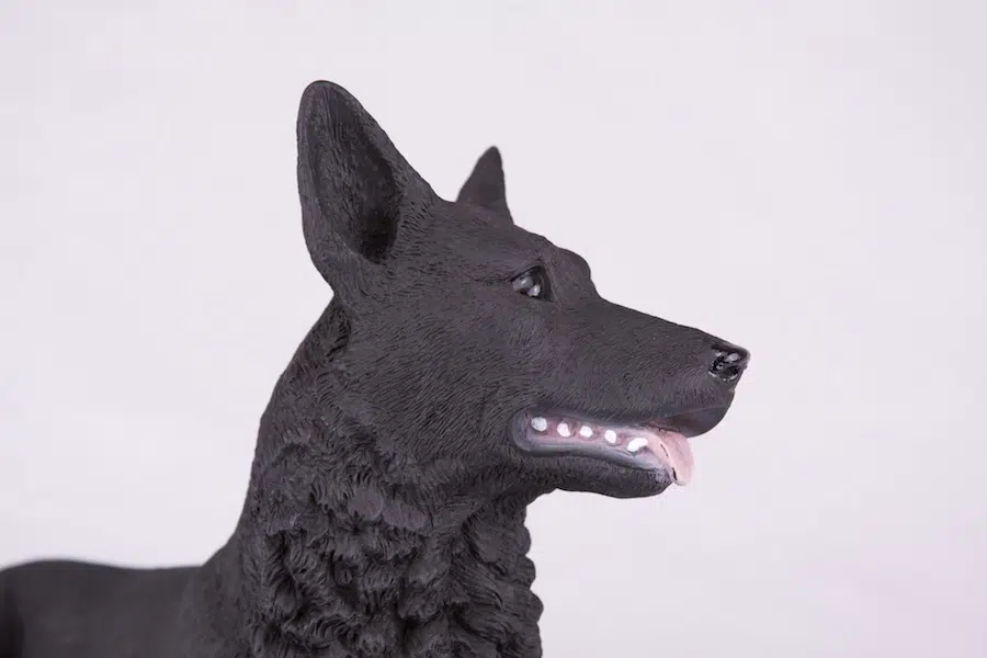 German Shepherd Black Dog Cremation Figurine