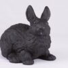 Black bunny rabbit cremation urn figurine