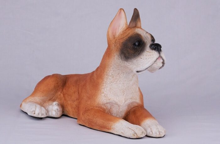 Boxer pet dog cremation urn figurine