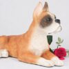 Boxer pet dog cremation urn figurine