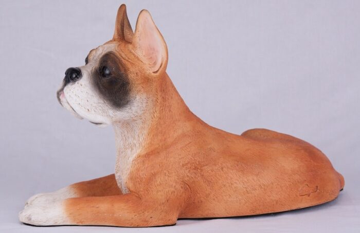 Boxer pet dog cremation urn figurine