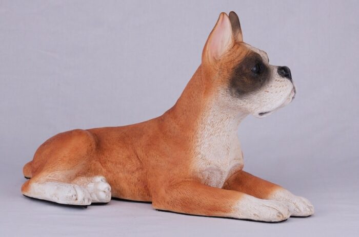 Boxer pet dog cremation urn figurine