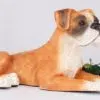 Boxer pet dog cremation urn figurine