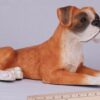 Boxer pet dog cremation urn figurine, with ruler