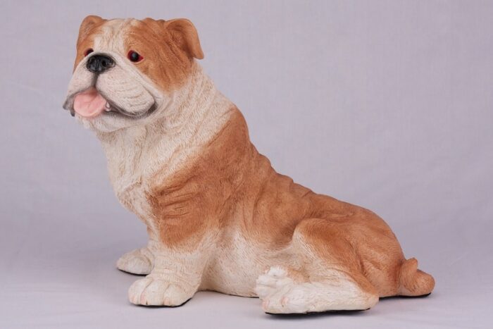 Bulldog pet dog cremation urn figurine