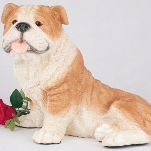 Bulldog pet dog cremation urn figurine