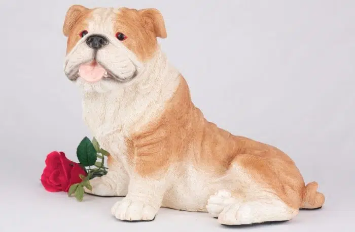 Bulldog pet dog cremation urn figurine