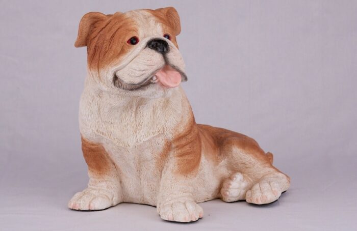 Bulldog pet dog cremation urn figurine