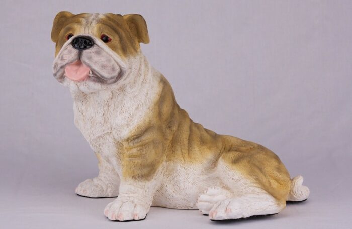 Bulldog pet dog cremation urn figurine